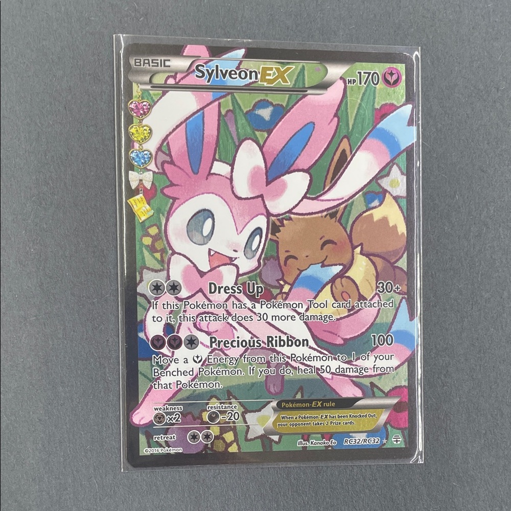 Pokemon Sylveon EX Trading Card - Pink and Brown